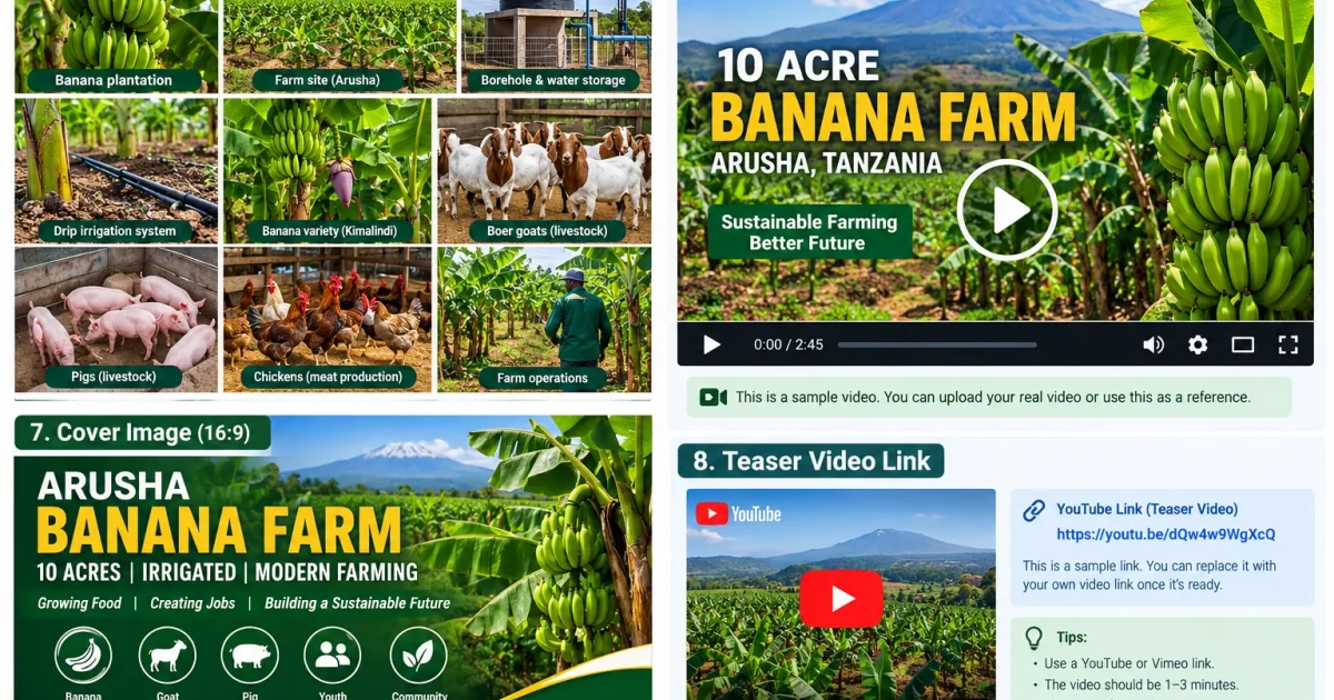 “Arusha 10-Acre Commercial Banana Farm Project”